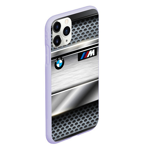 Чехол iPhone 11 Pro матовый BMW metal texture / 3D-Светло-сиреневый – фото 2