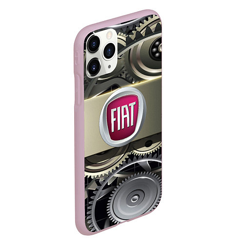 Чехол iPhone 11 Pro матовый FIAT logo motors / 3D-Розовый – фото 2