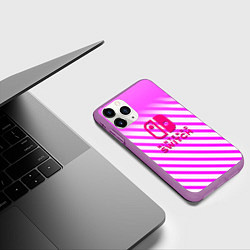 Чехол iPhone 11 Pro матовый Nintendo pink line, цвет: 3D-фиолетовый — фото 2