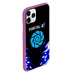 Чехол iPhone 11 Pro матовый Portal 2 неоновая текстура, цвет: 3D-фиолетовый — фото 2