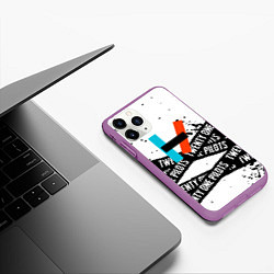 Чехол iPhone 11 Pro матовый Twenty one pilots rock, цвет: 3D-фиолетовый — фото 2