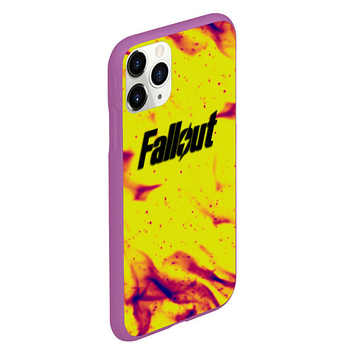 Чехол iPhone 11 Pro матовый Fallout fire steel / 3D-Фиолетовый – фото 2