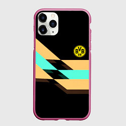 Чехол iPhone 11 Pro матовый Borussia sport line, цвет: 3D-малиновый