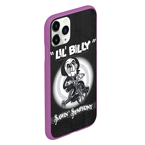 Чехол iPhone 11 Pro матовый Lil Billy - Saw / 3D-Фиолетовый – фото 2