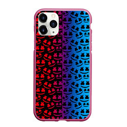 Чехол iPhone 11 Pro матовый Marshmello gradient, цвет: 3D-малиновый