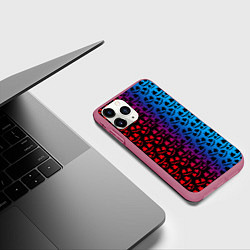 Чехол iPhone 11 Pro матовый Marshmello gradient, цвет: 3D-малиновый — фото 2