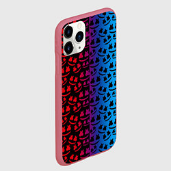 Чехол iPhone 11 Pro матовый Marshmello gradient, цвет: 3D-малиновый — фото 2