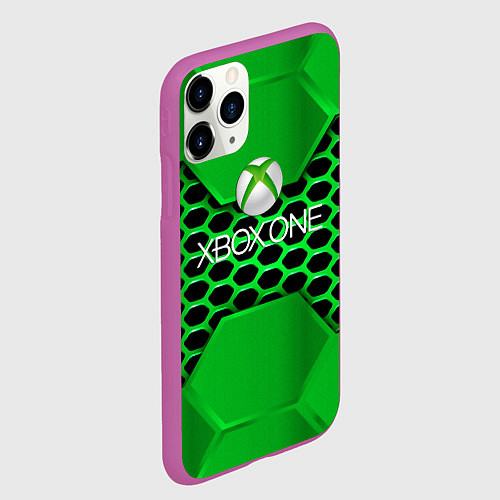 Чехол iPhone 11 Pro матовый Xbox metal game / 3D-Фиолетовый – фото 2