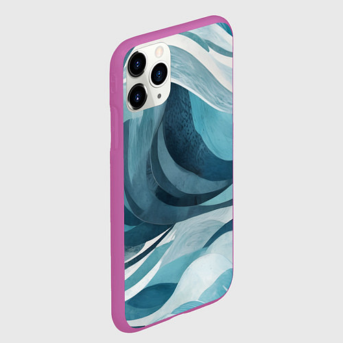 Чехол iPhone 11 Pro матовый Океан абстракция волны / 3D-Фиолетовый – фото 2