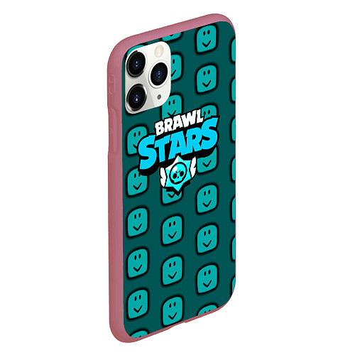 Чехол iPhone 11 Pro матовый Brawl stars mobile / 3D-Малиновый – фото 2