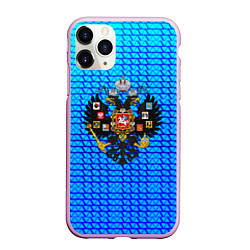 Чехол iPhone 11 Pro матовый Имперская Россия текстура полосы, цвет: 3D-розовый