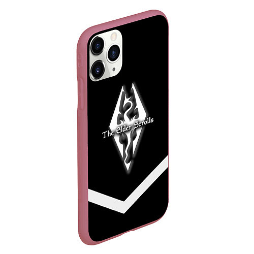 Чехол iPhone 11 Pro матовый The Elder Scrolls geometry steel / 3D-Малиновый – фото 2