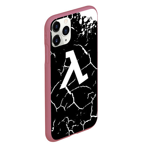 Чехол iPhone 11 Pro матовый Half life pattern краски / 3D-Малиновый – фото 2