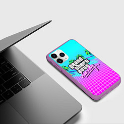 Чехол iPhone 11 Pro матовый Vice city tropic collection, цвет: 3D-фиолетовый — фото 2