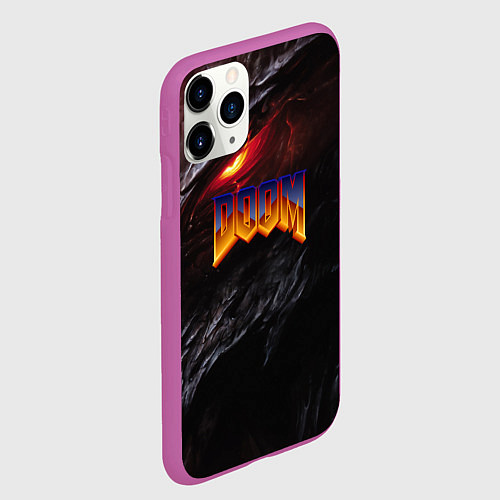 Чехол iPhone 11 Pro матовый Doom to hell / 3D-Фиолетовый – фото 2
