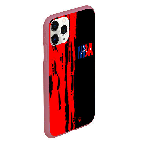 Чехол iPhone 11 Pro матовый NBA краски / 3D-Малиновый – фото 2