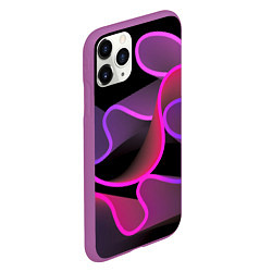 Чехол iPhone 11 Pro матовый Линейная геометрия, цвет: 3D-фиолетовый — фото 2