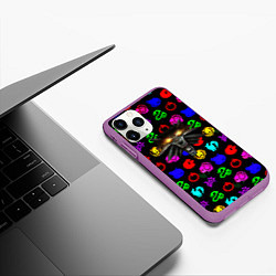 Чехол iPhone 11 Pro матовый Ведьмак x dota, цвет: 3D-фиолетовый — фото 2