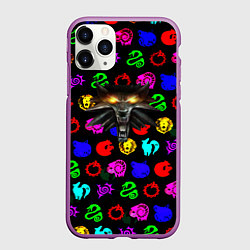 Чехол iPhone 11 Pro матовый Ведьмак x dota, цвет: 3D-фиолетовый