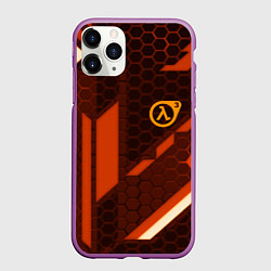 Чехол iPhone 11 Pro матовый Half life geometry steel metal, цвет: 3D-фиолетовый