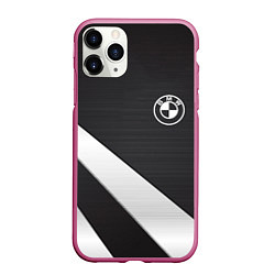 Чехол iPhone 11 Pro матовый BMW sport line geometry steel, цвет: 3D-малиновый