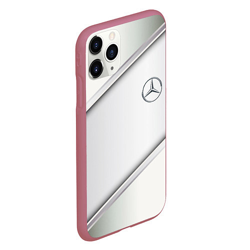 Чехол iPhone 11 Pro матовый Mercedes benz metalic collection / 3D-Малиновый – фото 2