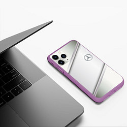 Чехол iPhone 11 Pro матовый Mercedes benz metalic collection, цвет: 3D-фиолетовый — фото 2