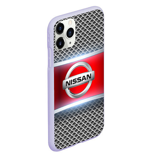 Чехол iPhone 11 Pro матовый Nissan авто текстура / 3D-Светло-сиреневый – фото 2