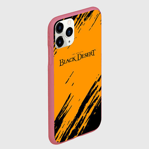 Чехол iPhone 11 Pro матовый Black desert краски абстракция / 3D-Малиновый – фото 2