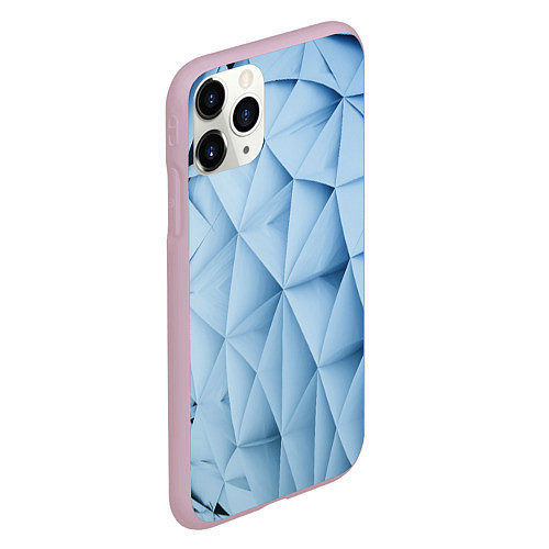 Чехол iPhone 11 Pro матовый Абстрактный узор геометрия / 3D-Розовый – фото 2