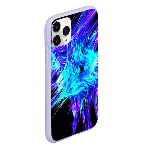 Чехол iPhone 11 Pro матовый Неоновые нервы текстура / 3D-Светло-сиреневый – фото 2