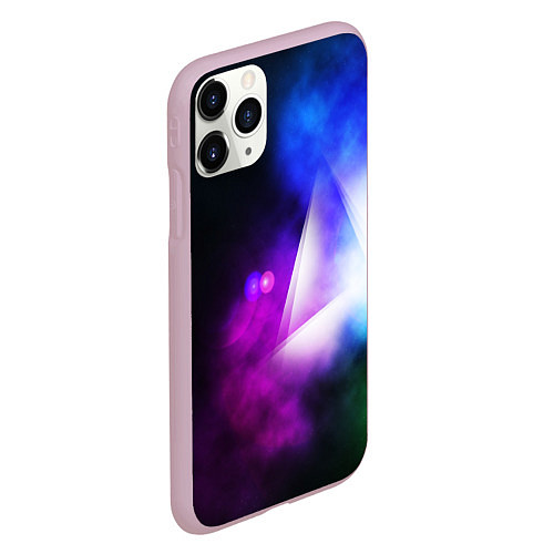 Чехол iPhone 11 Pro матовый Космос геометрия / 3D-Розовый – фото 2