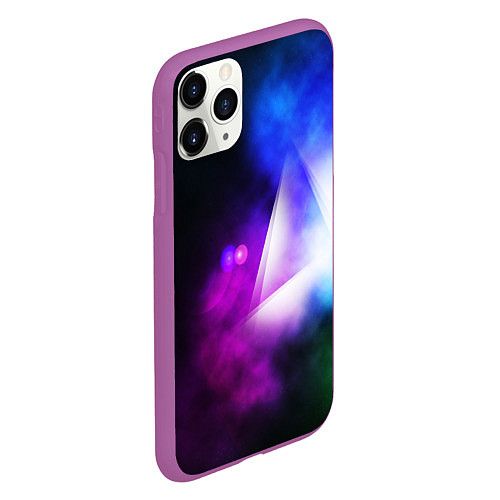 Чехол iPhone 11 Pro матовый Космос геометрия / 3D-Фиолетовый – фото 2