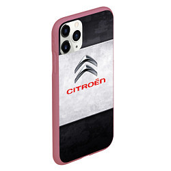 Чехол iPhone 11 Pro матовый Citroen grey metal, цвет: 3D-малиновый — фото 2