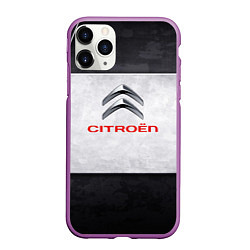 Чехол iPhone 11 Pro матовый Citroen grey metal, цвет: 3D-фиолетовый