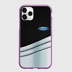 Чехол iPhone 11 Pro матовый FORD metal texture, цвет: 3D-фиолетовый