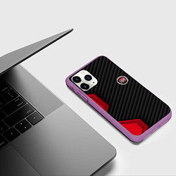 Чехол iPhone 11 Pro матовый FIAT текстура метал, цвет: 3D-фиолетовый — фото 2