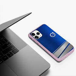 Чехол iPhone 11 Pro матовый Volvo automobile metal, цвет: 3D-розовый — фото 2