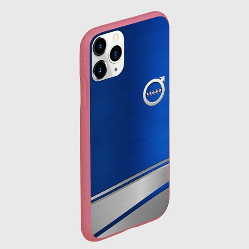 Чехол iPhone 11 Pro матовый Volvo automobile metal / 3D-Малиновый – фото 2