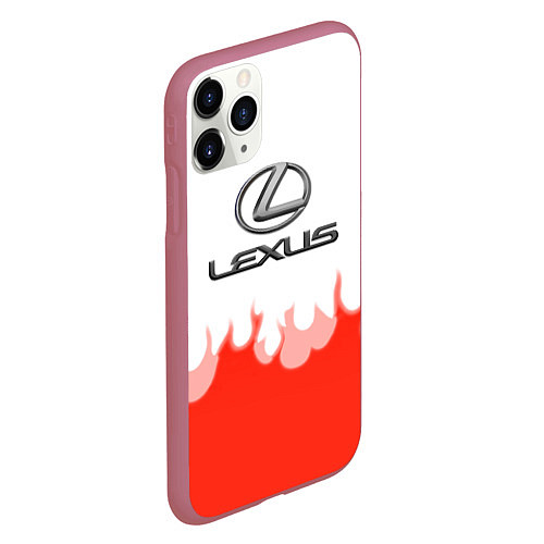 Чехол iPhone 11 Pro матовый Lexus fire / 3D-Малиновый – фото 2