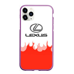 Чехол iPhone 11 Pro матовый Lexus fire, цвет: 3D-фиолетовый