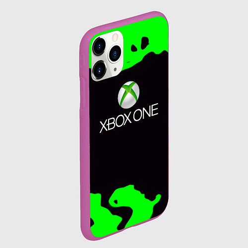 Чехол iPhone 11 Pro матовый Xbox fire green / 3D-Фиолетовый – фото 2