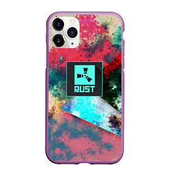 Чехол iPhone 11 Pro матовый RUST geometry color, цвет: 3D-фиолетовый