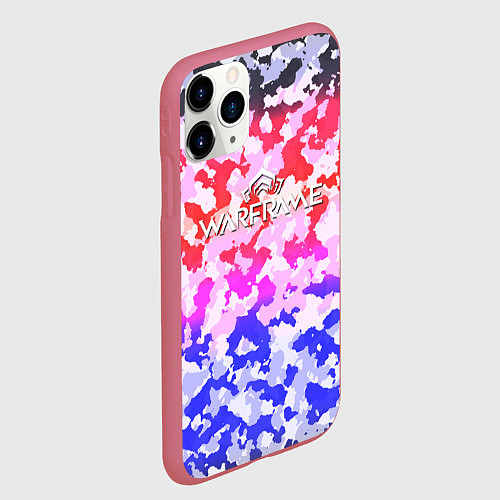 Чехол iPhone 11 Pro матовый Warframe камуфляж / 3D-Малиновый – фото 2