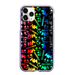 Чехол iPhone 11 Pro матовый Marshmello neon color, цвет: 3D-светло-сиреневый