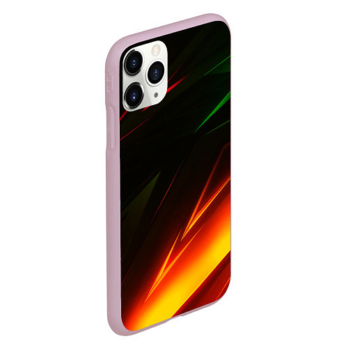 Чехол iPhone 11 Pro матовый Geometry stripes line color / 3D-Розовый – фото 2