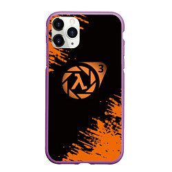 Чехол iPhone 11 Pro матовый Half life 3 краски оранжевые, цвет: 3D-фиолетовый