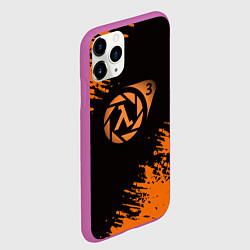 Чехол iPhone 11 Pro матовый Half life 3 краски оранжевые, цвет: 3D-фиолетовый — фото 2