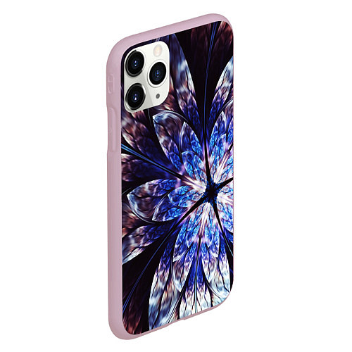 Чехол iPhone 11 Pro матовый Фрактальный узора стекло / 3D-Розовый – фото 2