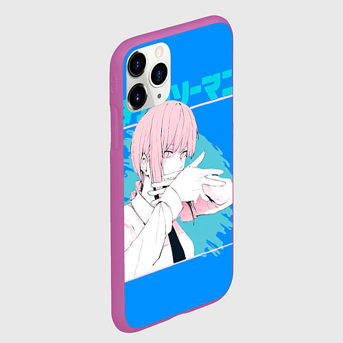 Чехол iPhone 11 Pro матовый Макима персонаж Человек-бензопила / 3D-Фиолетовый – фото 2